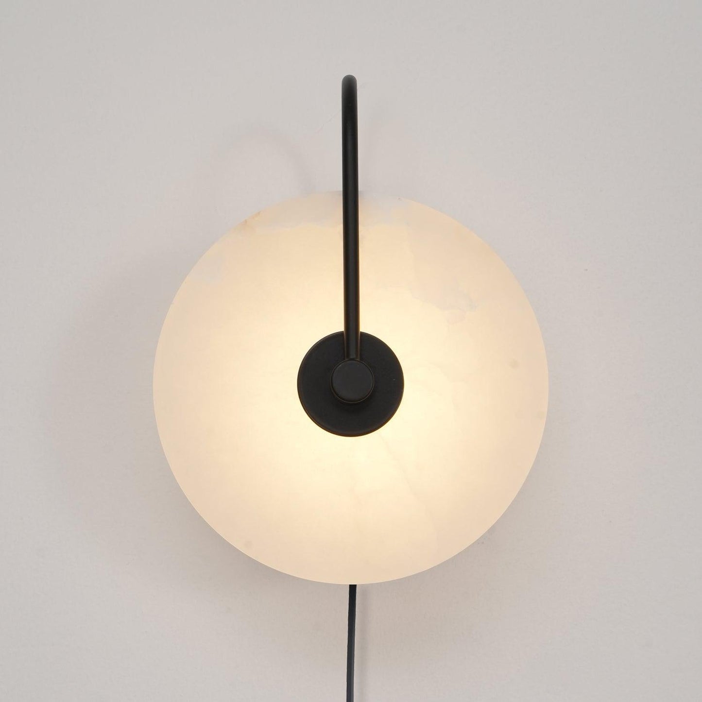 Alabaster LED Plug-In Wall Lamp with Decorative Shade