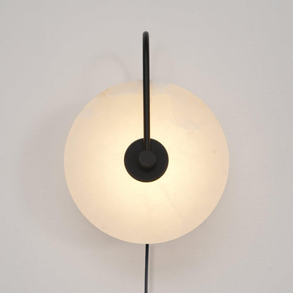 Alabaster LED Plug-In Wall Lamp with Decorative Shade