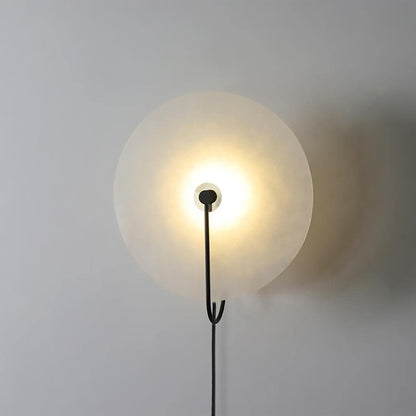 Alabaster LED Plug-In Wall Lamp with Decorative Shade