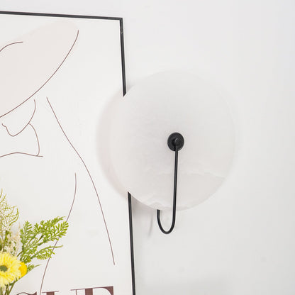 Alabaster LED Plug-In Wall Lamp with Decorative Shade