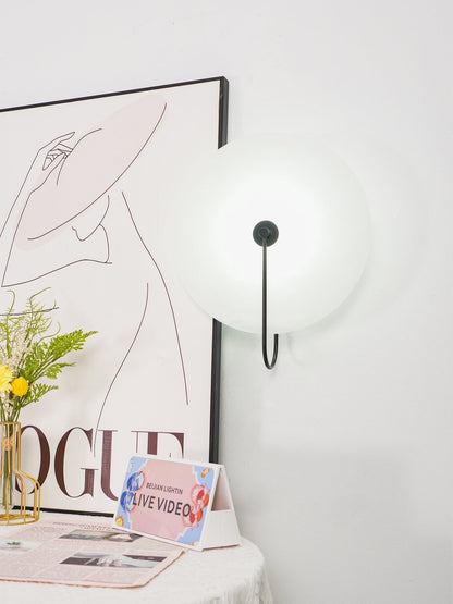 Alabaster LED Plug-In Wall Lamp with Decorative Shade