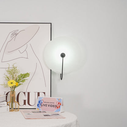 Alabaster LED Plug-In Wall Lamp with Decorative Shade