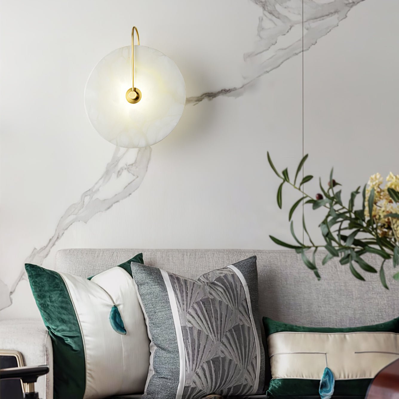 Alabaster LED Wall Lamp - Dimmable, Modern Design, Indoor