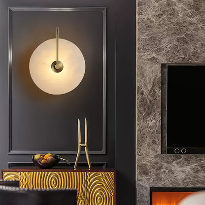 Alabaster LED Plug-In Wall Lamp with Decorative Shade