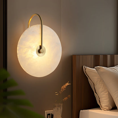 Alabaster LED Plug-In Wall Lamp with Decorative Shade