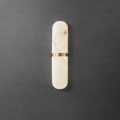 Alabaster Pill Wall Light with Dimmable LED and Metal Finish