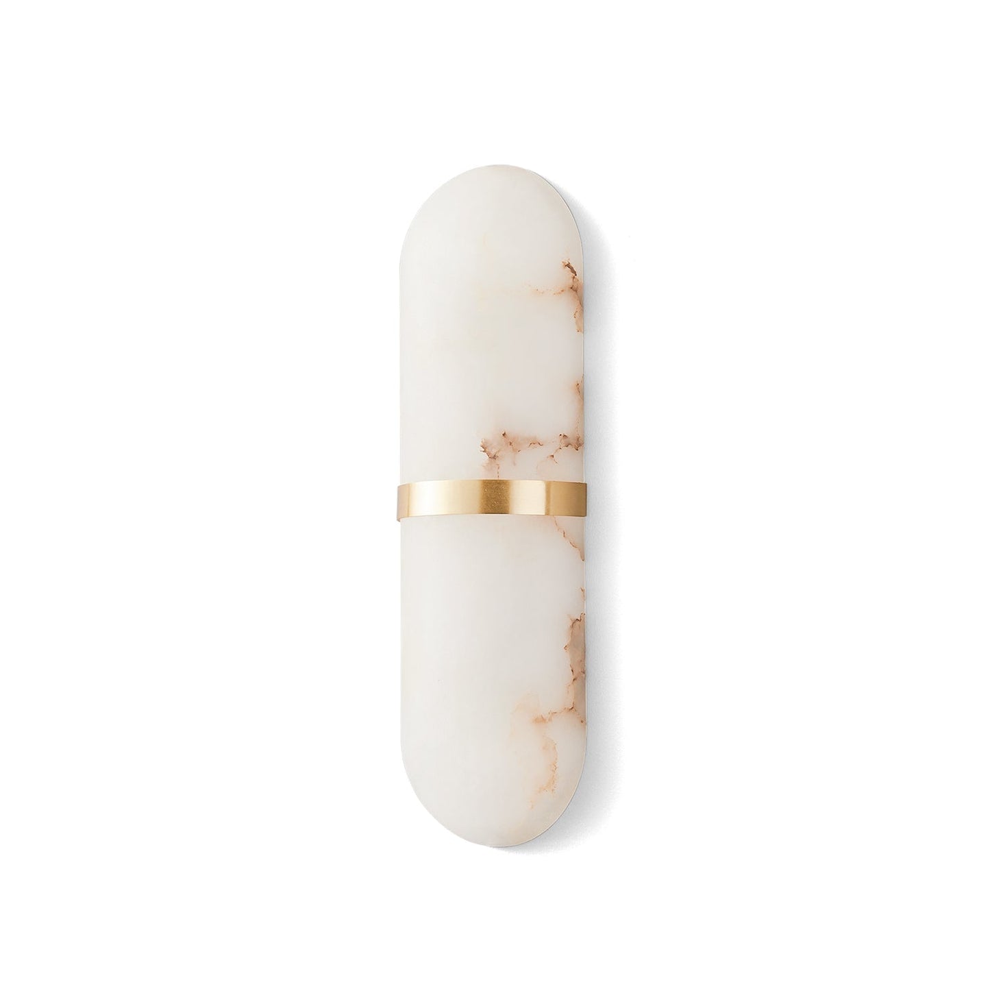 Alabaster Pill Wall Light with Dimmable LED and Metal Finish