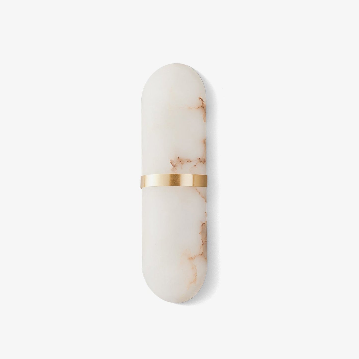 Alabaster Pill Wall Light with Dimmable LED and Metal Finish