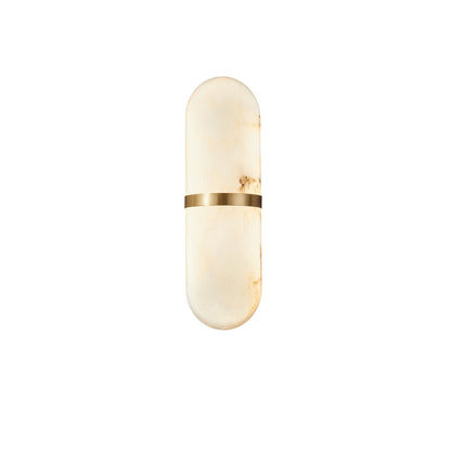 Alabaster Pill Wall Light with Dimmable LED and Metal Finish