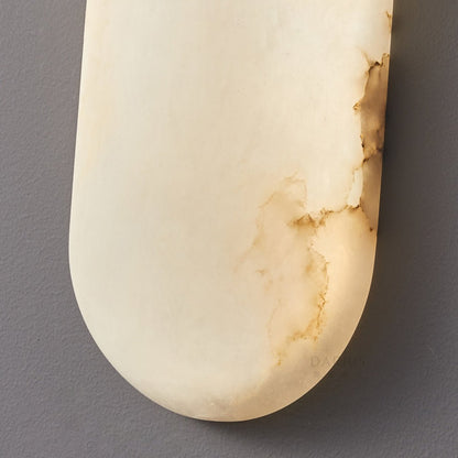 Alabaster Pill Wall Light with Dimmable LED and Metal Finish