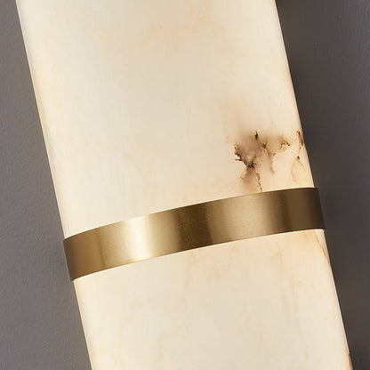 Alabaster Pill Wall Light with Dimmable LED and Metal Finish