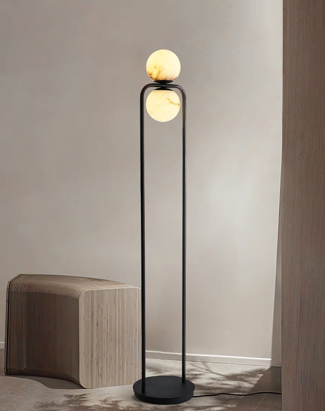 Alabaster Tribeca Floor Lamp - Black LED Indoor Lighting