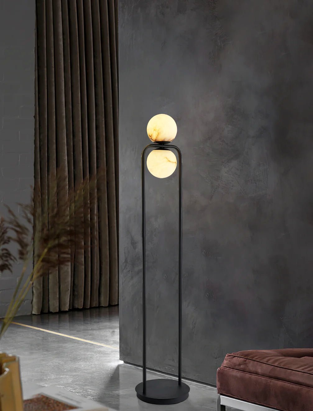 Alabaster Tribeca Floor Lamp - Black LED Indoor Lighting