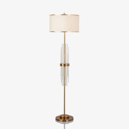 Alston Floor Lamp with Gold Metal and Fabric Shade