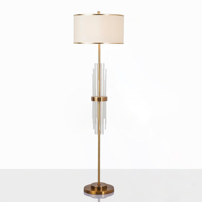 Alston Floor Lamp with Gold Metal and Fabric Shade