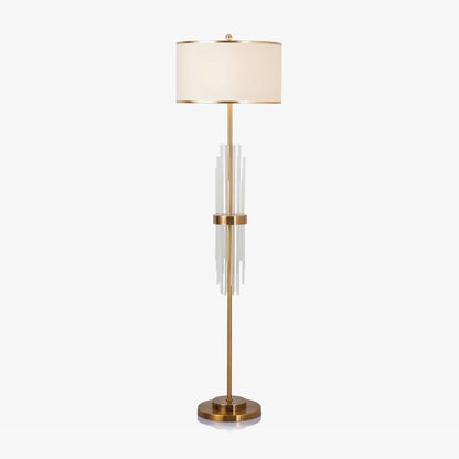 Alston Floor Lamp with Gold Metal and Fabric Shade