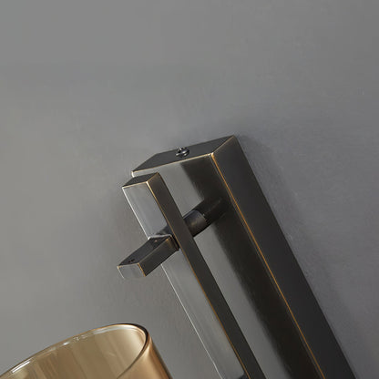Amalfi Wall Lamp Black Metal LED Light with Fabric Shade