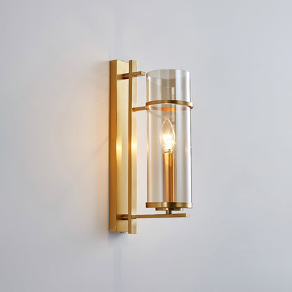 Amalfi Wall Lamp Black Metal LED Light with Fabric Shade