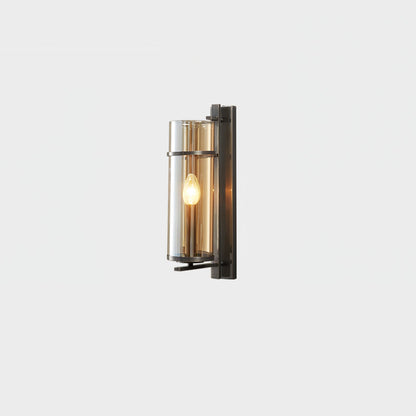 Amalfi Wall Lamp Black Metal LED Light with Fabric Shade