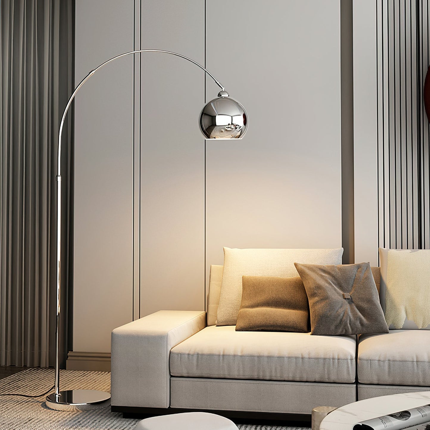 Angler Floor Lamp with Adjustable Head and LED Light