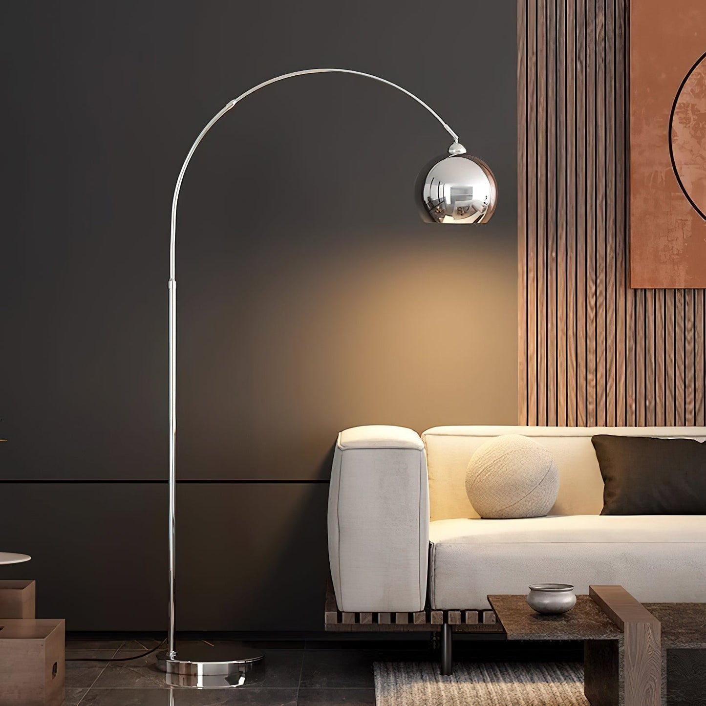 Angler Floor Lamp with Adjustable Head and LED Light