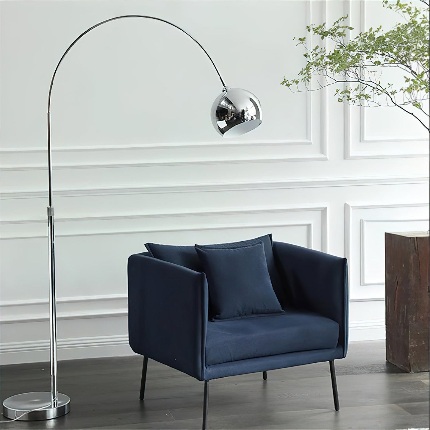 Angler Floor Lamp with Adjustable Head and LED Light