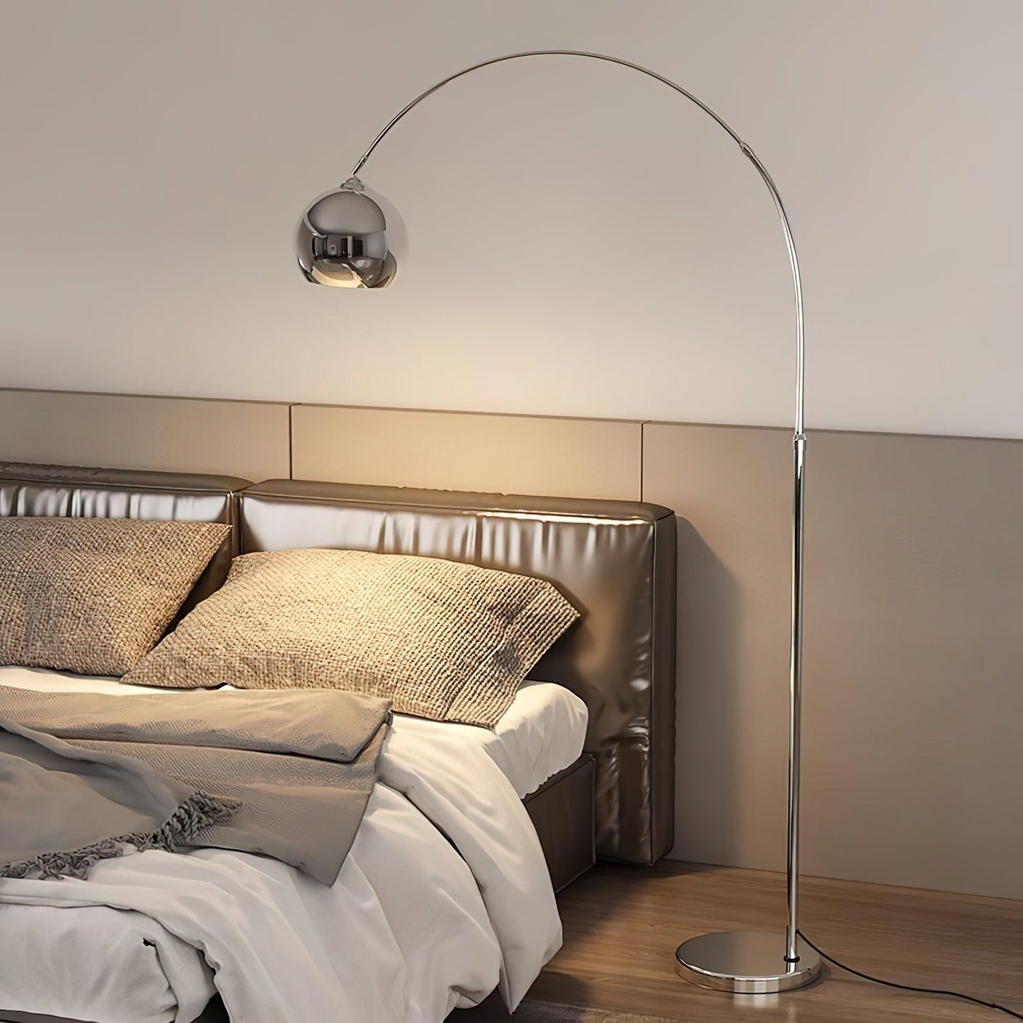 Angler Floor Lamp with Adjustable Head and LED Light