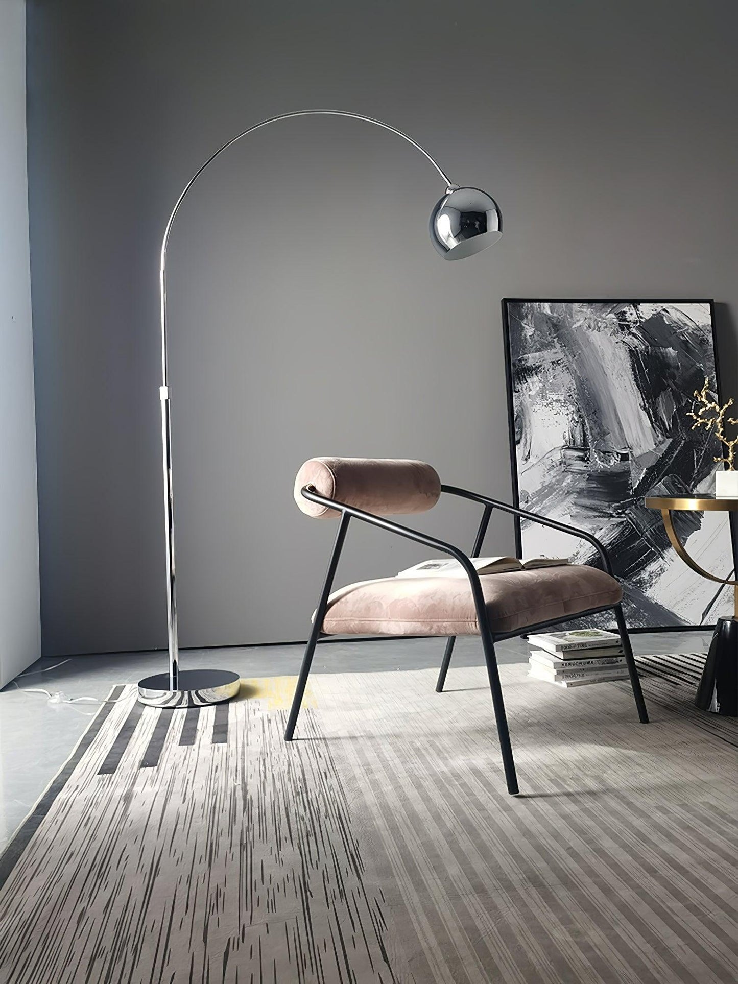 Angler Floor Lamp with Adjustable Head and LED Light
