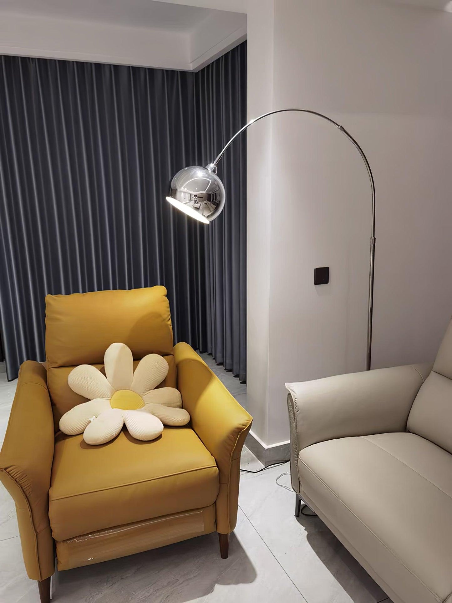Angler Floor Lamp with Adjustable Head and LED Light