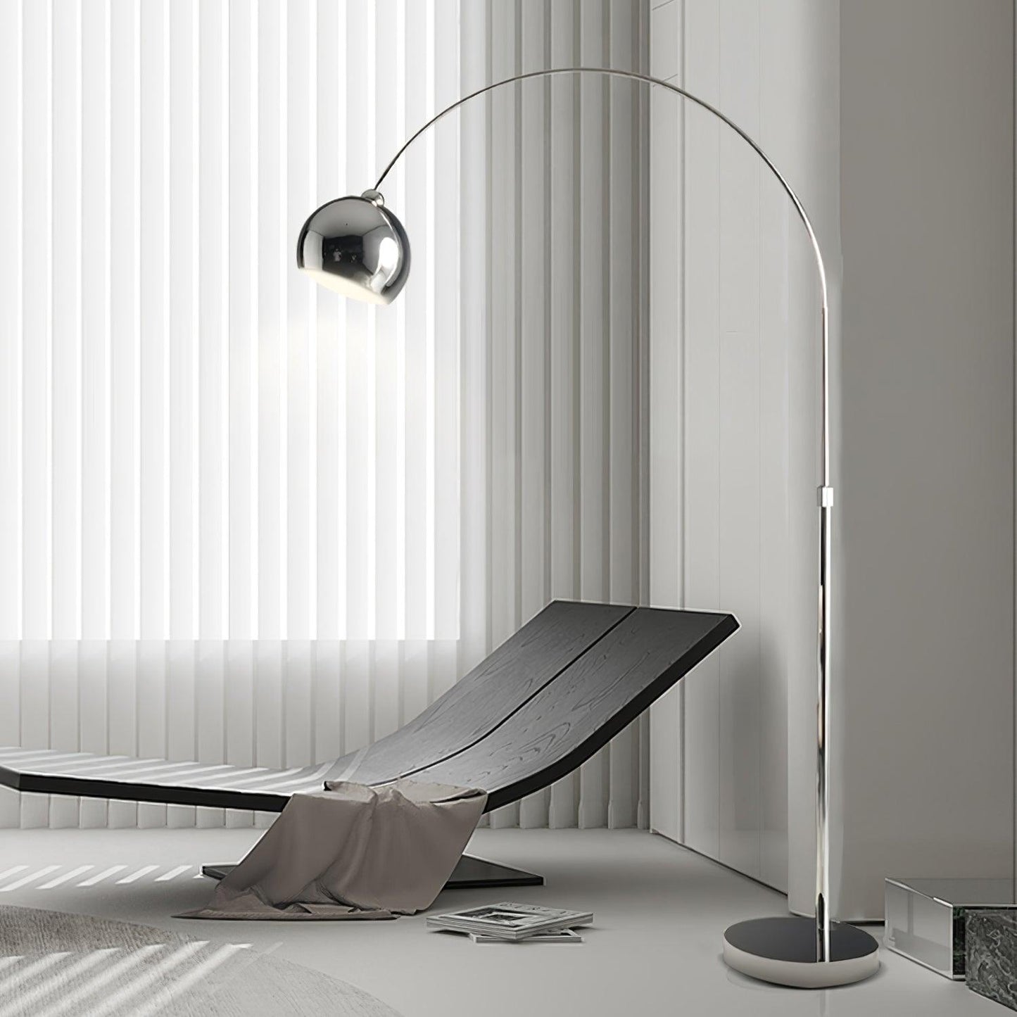 Angler Floor Lamp with Adjustable Head and LED Light