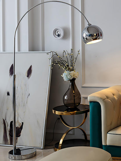 Angler Floor Lamp with Adjustable Head and LED Light