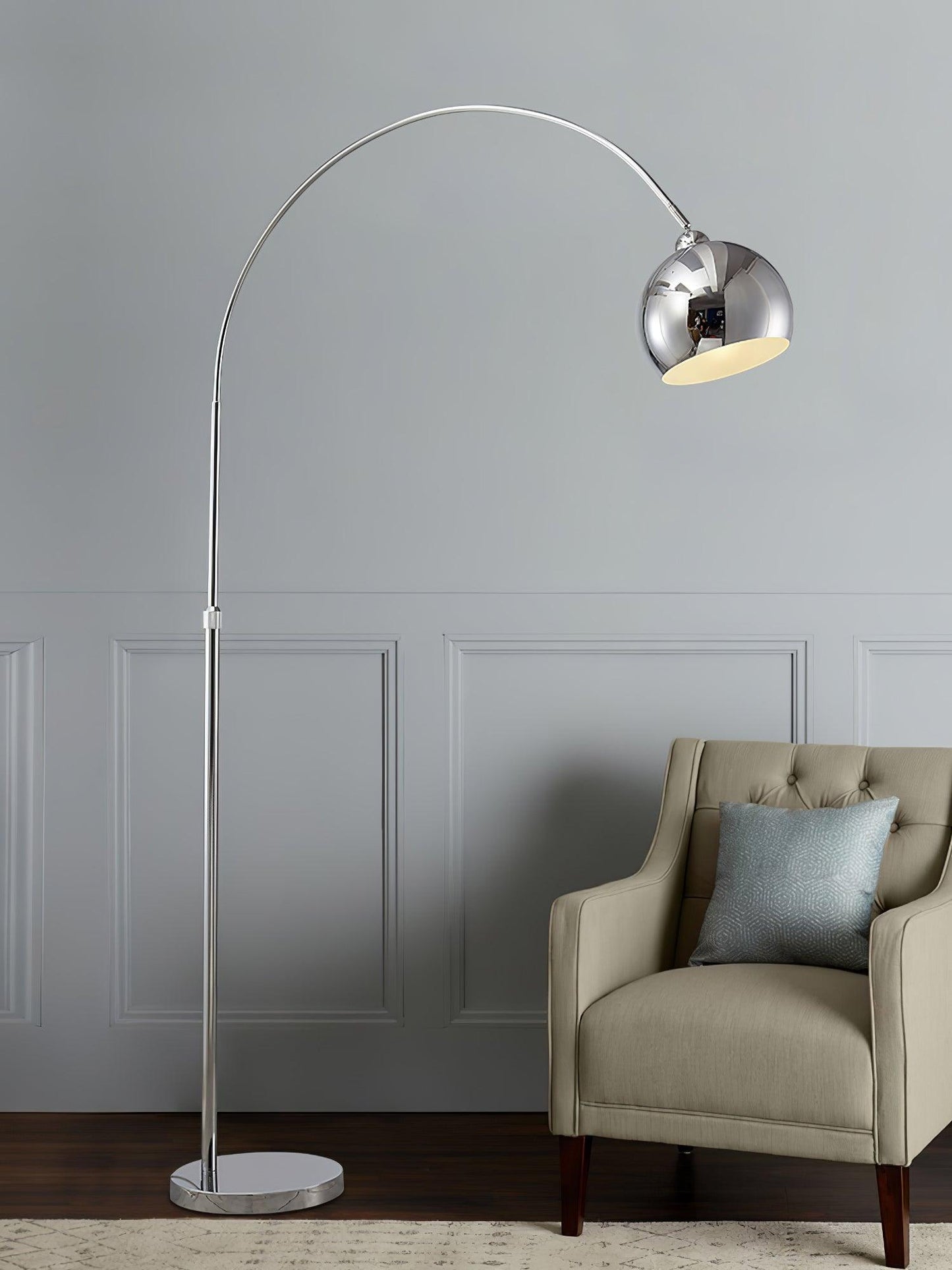 Angler Floor Lamp with Adjustable Head and LED Light