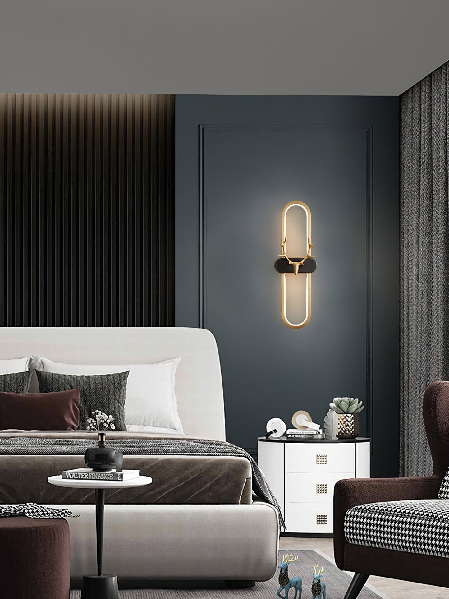 Antlers Halo Wall Lamp - Dimmable LED Brass Indoor Lighting