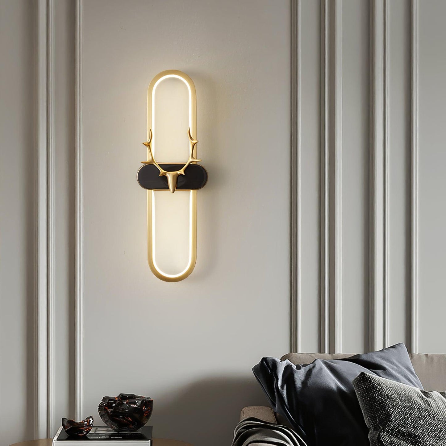 Antlers Halo Wall Lamp - Dimmable LED Brass Indoor Lighting