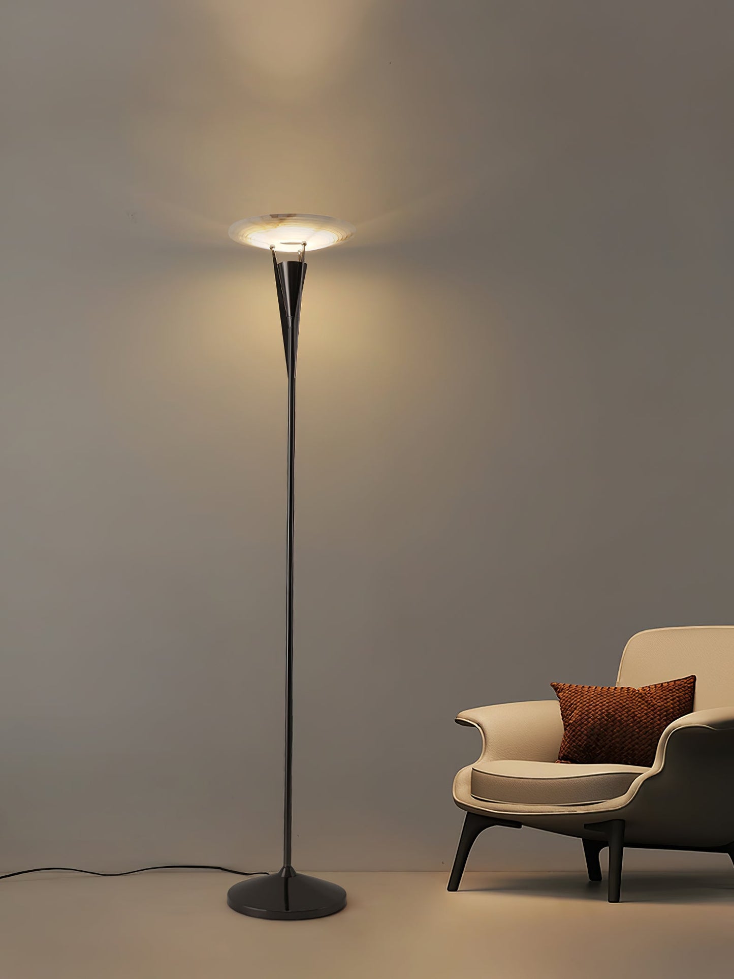 Aragon Floor Lamp LED Modern Design Black Copper Finish