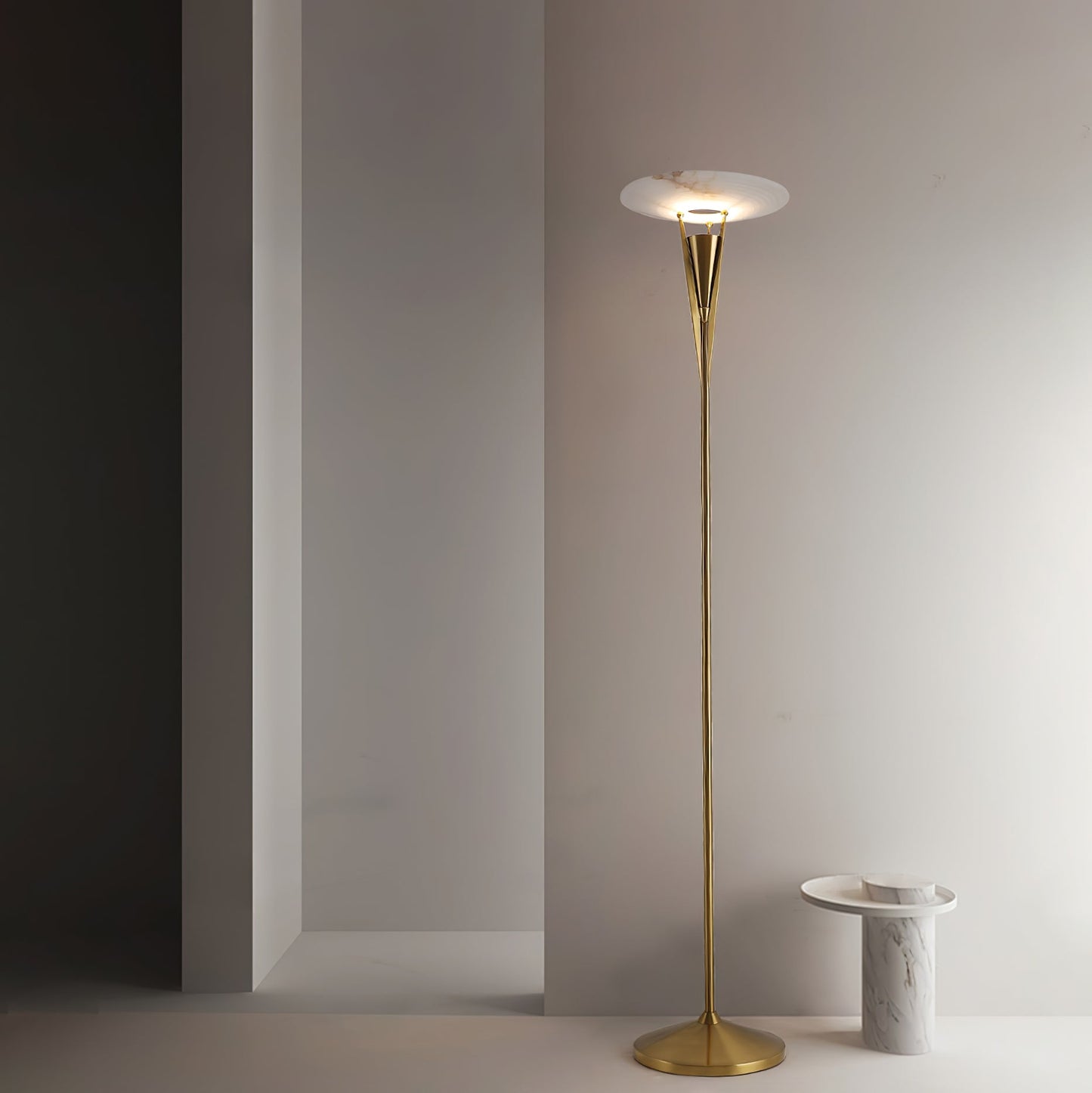 Aragon Floor Lamp LED Modern Design Black Copper Finish