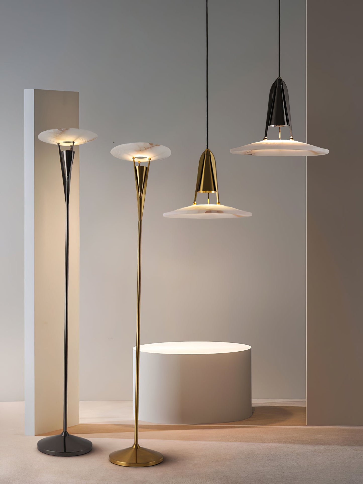 Aragon Floor Lamp LED Modern Design Black Copper Finish