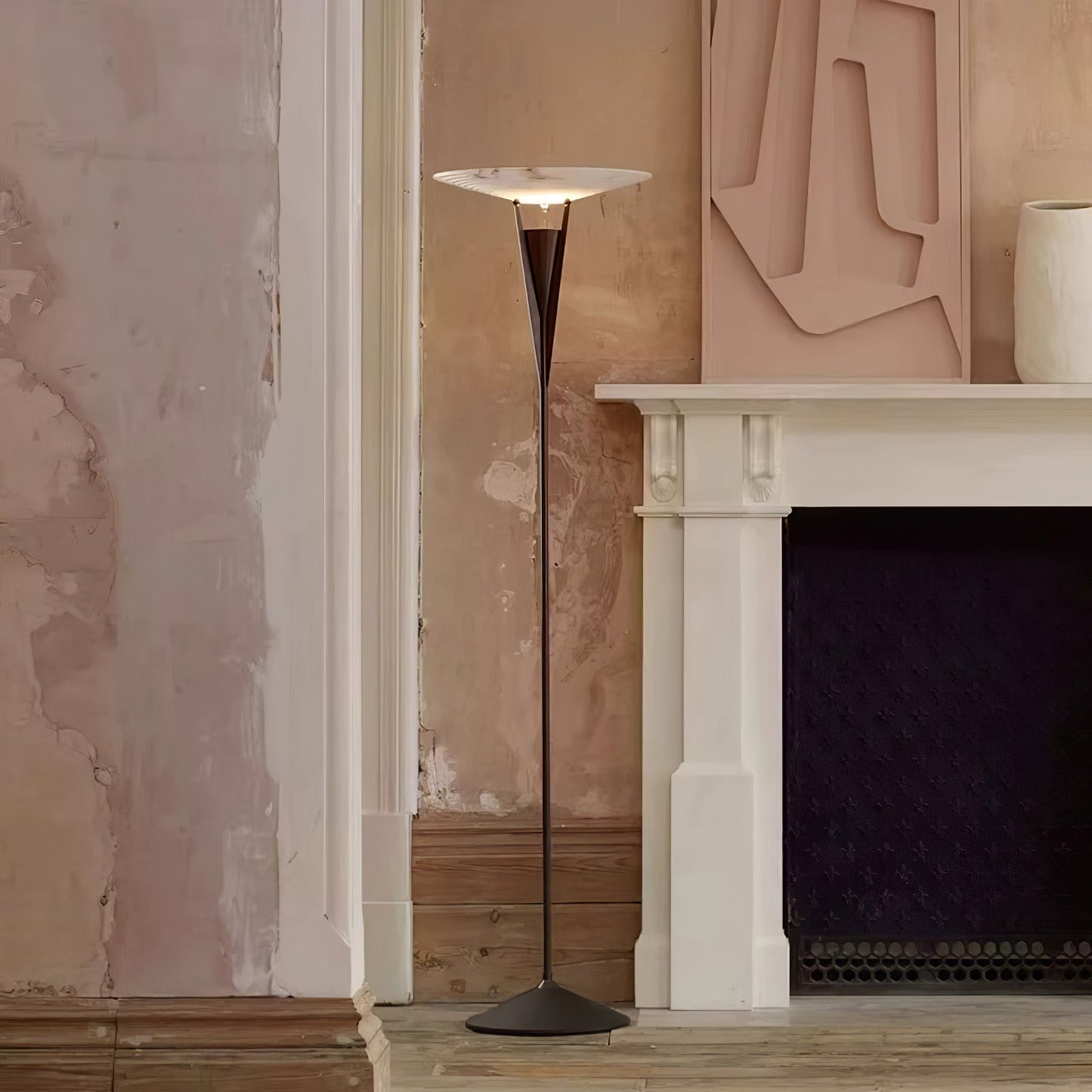 Aragon Floor Lamp LED Modern Design Black Copper Finish