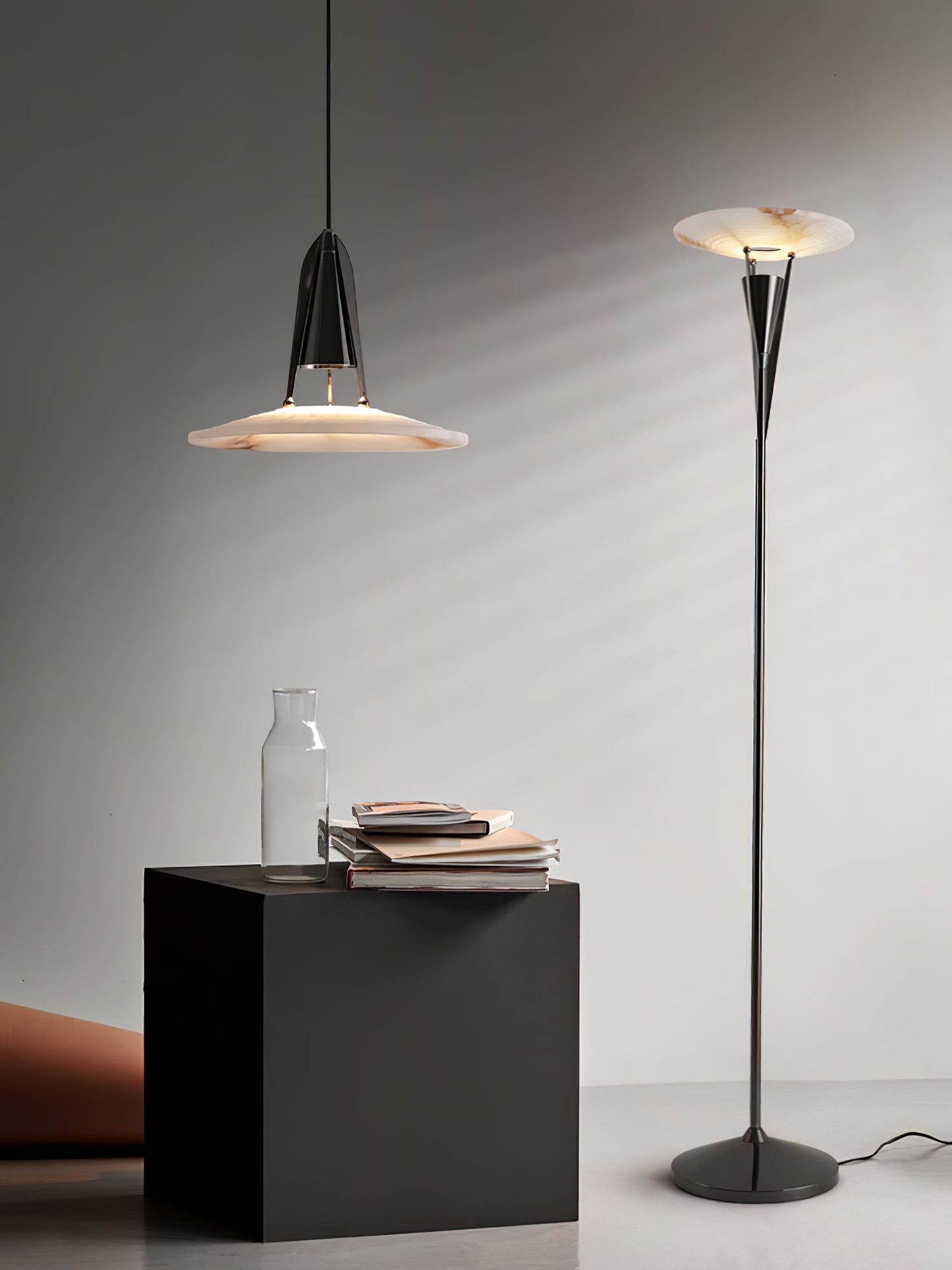 Aragon Floor Lamp LED Modern Design Black Copper Finish