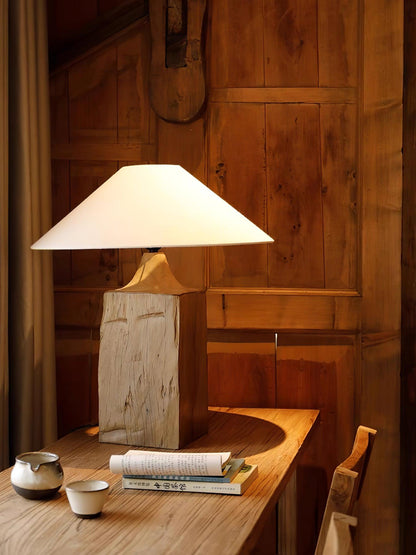 Arboreal Whisper Floor Lamp - LED, Wooden Base, Indoor Lighting