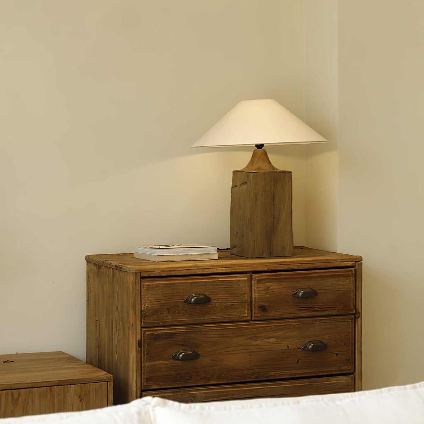 Arboreal Whisper Floor Lamp - LED, Wooden Base, Indoor Lighting