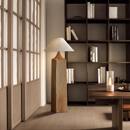 Arboreal Whisper Floor Lamp - LED, Wooden Base, Indoor Lighting