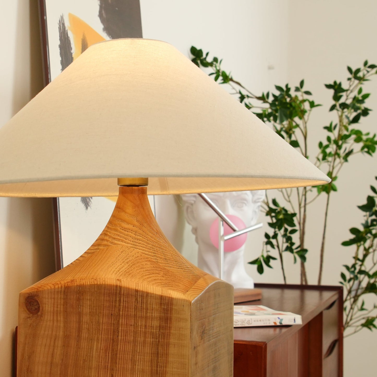 Arboreal Whisper Floor Lamp - LED, Wooden Base, Indoor Lighting