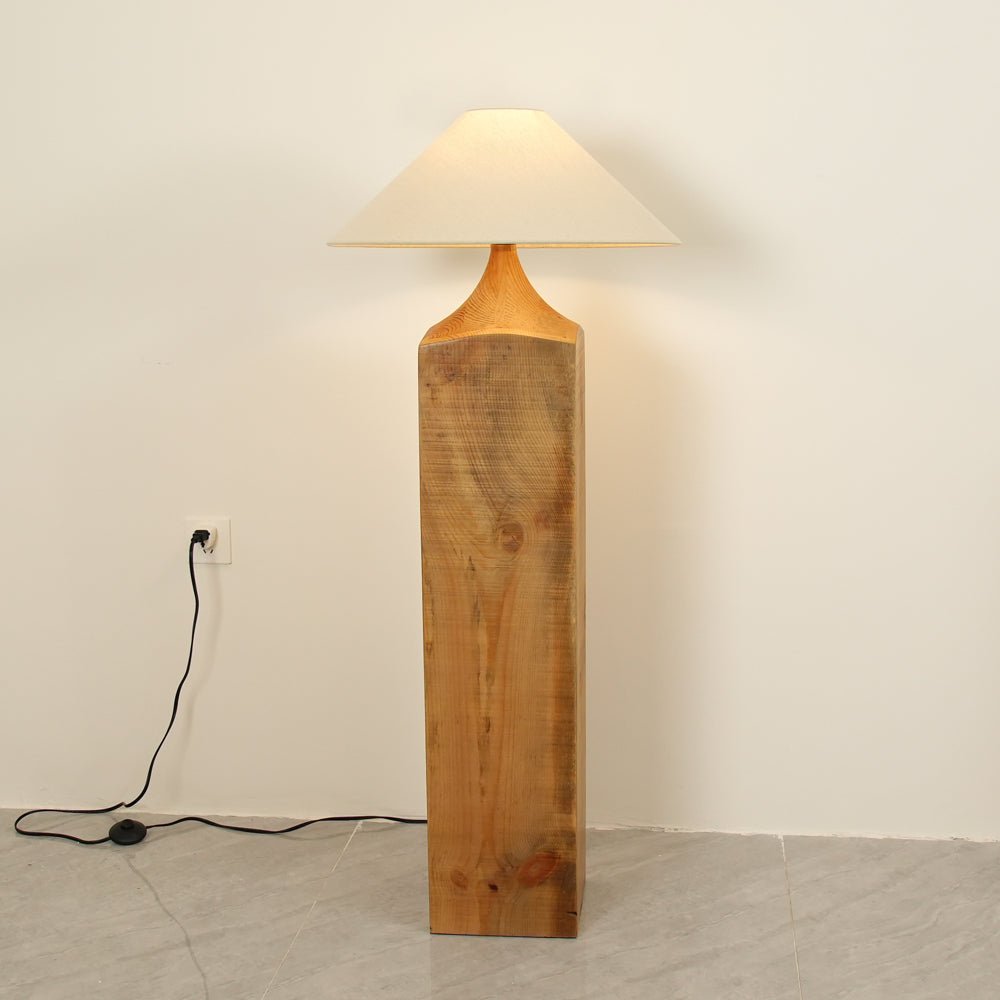 Arboreal Whisper Floor Lamp - LED, Wooden Base, Indoor Lighting