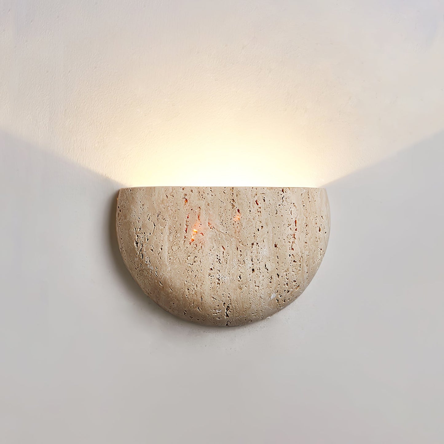 Arc Bowl Wall Lamp - Yellow Travertine LED Uplight Fixture
