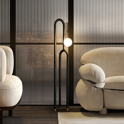 Arc N Floor Lamp with LED Light - Modern Wooden Design