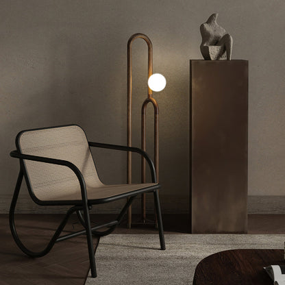 Arc N Floor Lamp with LED Light - Modern Wooden Design