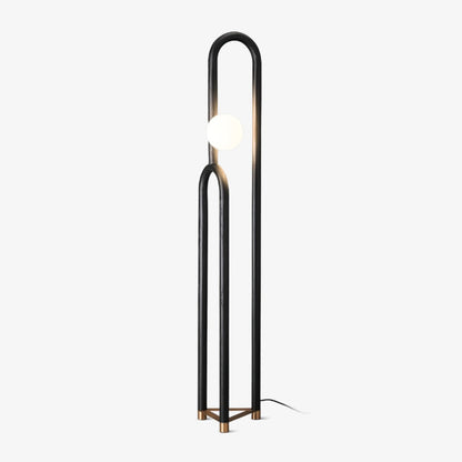 Arc N Floor Lamp with LED Light - Modern Wooden Design