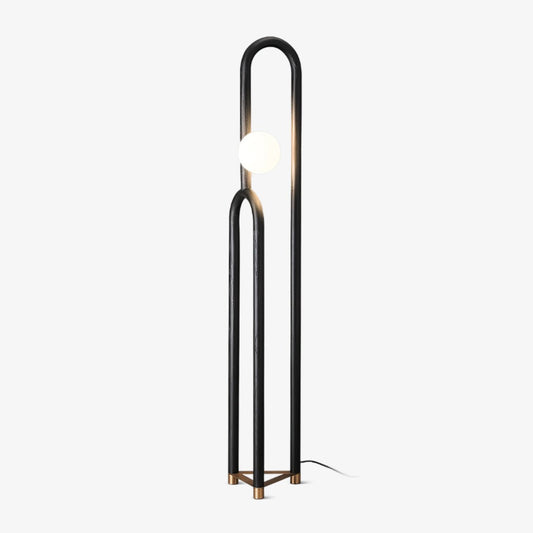 Arc N Floor Lamp with LED Light - Modern Wooden Design