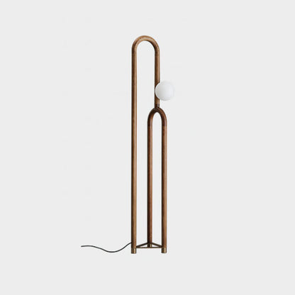 Arc N Floor Lamp with LED Light - Modern Wooden Design